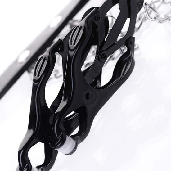 Кольцо с зажимами на соски ToyFa Metal